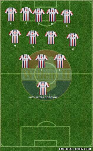 Willem II 4-1-4-1 football formation