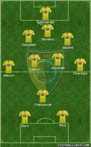 Melfi 3-4-1-2 football formation