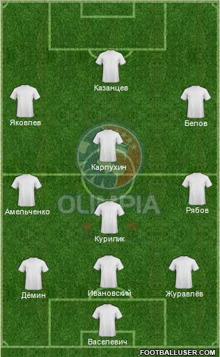 CD Olimpia 3-5-2 football formation