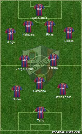 S.D. Huesca 4-2-3-1 football formation