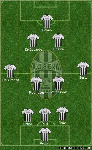 Siena 3-4-2-1 football formation