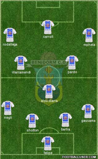 Benidorm C.D. 4-1-2-3 football formation