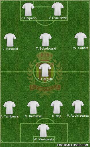 Yellow Red KV Mechelen football formation