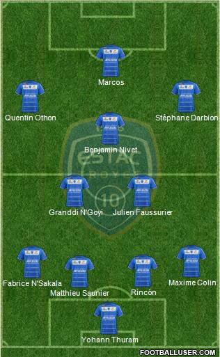 Esperance Sportive Troyes Aube Champagne football formation
