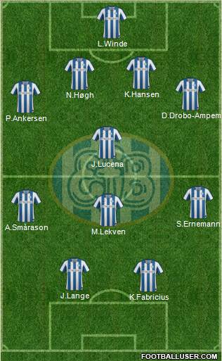Esbjerg forenede Boldklubber 4-1-3-2 football formation