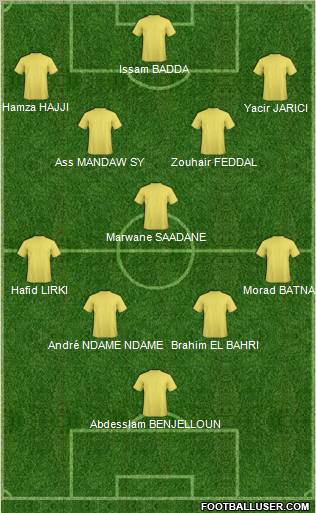 FUS Rabat 4-1-4-1 football formation