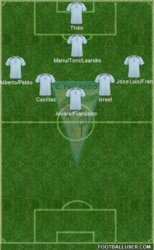 C.P. Ejido S.A.D. 3-5-1-1 football formation