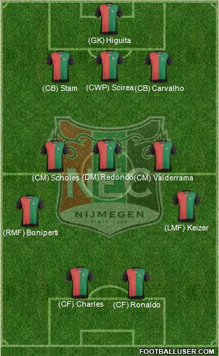 NEC Nijmegen 3-5-2 football formation