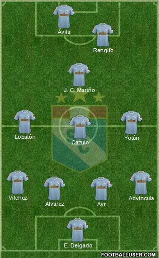C Sporting Cristal S.A. 4-3-1-2 football formation