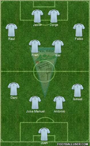 C.P. Ejido S.A.D. 4-2-4 football formation