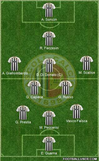 Ascoli 3-5-1-1 football formation