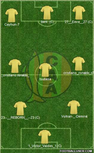 Aldosivi 4-2-1-3 football formation