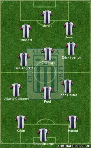 C Alianza Lima 4-2-2-2 football formation