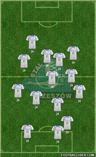 Stal Rzeszow 3-4-2-1 football formation