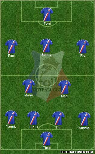 Etoile FC 4-2-3-1 football formation