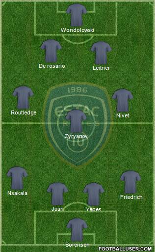 Esperance Sportive Troyes Aube Champagne 4-3-2-1 football formation