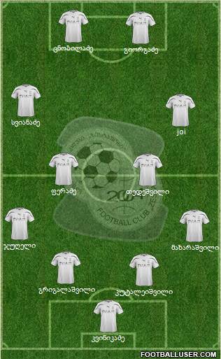 FC Zestafoni 4-4-2 football formation