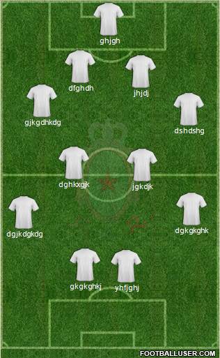 Forces Armées Royales 4-2-4 football formation