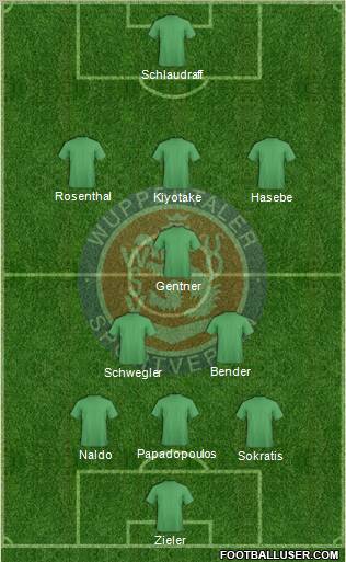 Wuppertaler SV Borussia 3-5-1-1 football formation