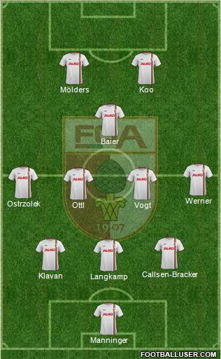 FC Augsburg 3-4-1-2 football formation