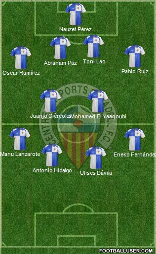 C.E. Sabadell 4-2-4 football formation