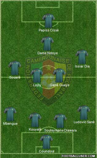 Cameroon 4-4-1-1 football formation