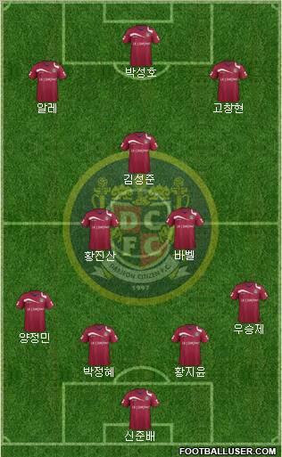 Daejeon Citizen 4-3-3 football formation