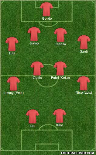 Dream Team 4-4-2 football formation