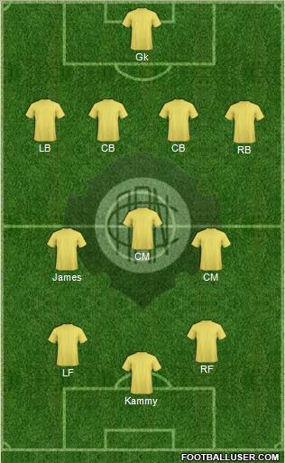A Rio Negro C (AM) 4-3-2-1 football formation