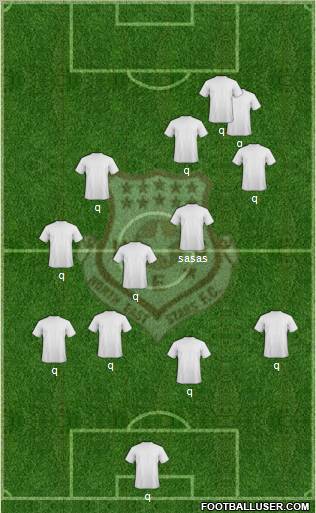 North East Stars FC 4-1-3-2 football formation