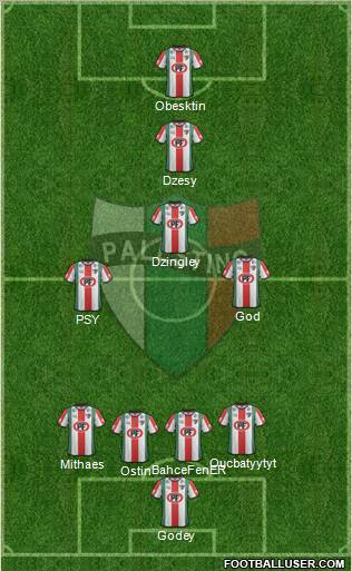 CD Palestino S.A.D.P. 5-4-1 football formation