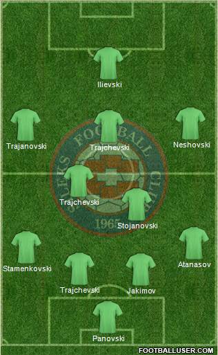 FC Sileks Kratovo 4-2-1-3 football formation