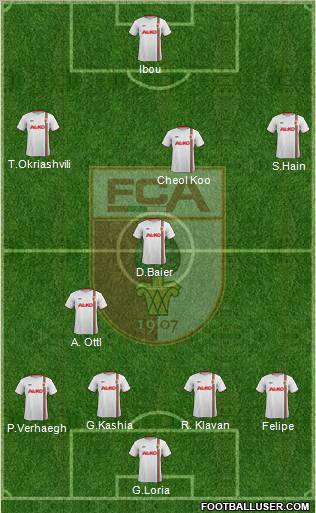 FC Augsburg 4-1-4-1 football formation