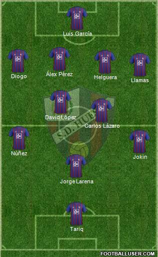 S.D. Huesca 4-4-1-1 football formation