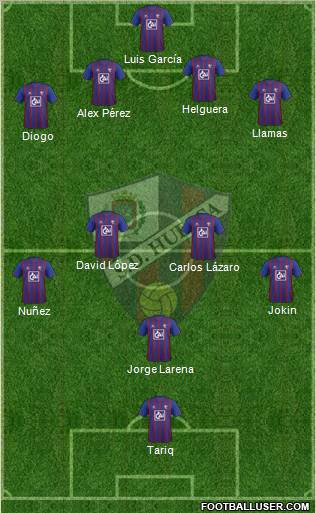 S.D. Huesca 4-4-1-1 football formation