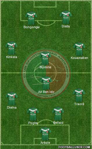 Club Sportif Sedan Ardennes 4-1-3-2 football formation