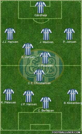 Esbjerg forenede Boldklubber 4-2-4 football formation