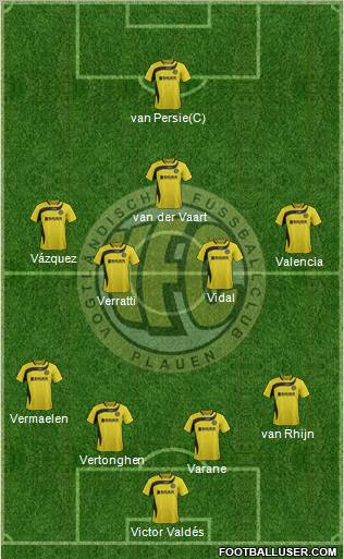 VFC Plauen 4-4-1-1 football formation
