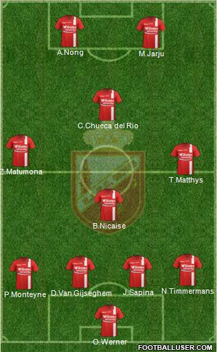 RAEC Mons 4-4-2 football formation