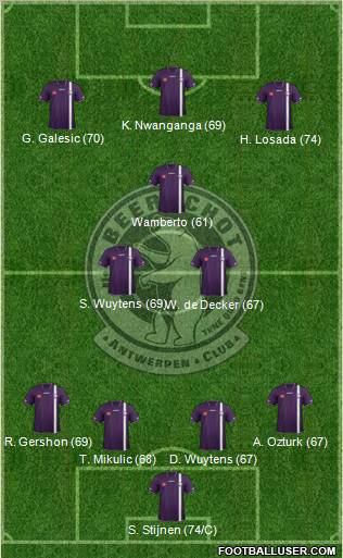 G. Beerschot Antwerpen 4-3-3 football formation