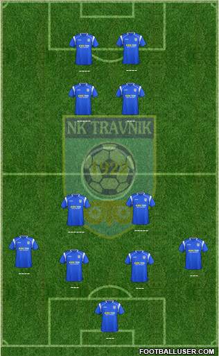 FK Travnik 4-2-2-2 football formation