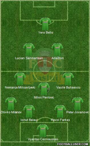 FC Vaslui 4-3-2-1 football formation