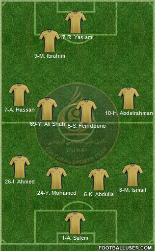 Dubai 4-4-2 football formation