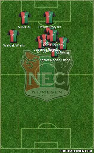 NEC Nijmegen 5-3-2 football formation