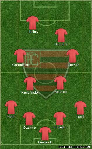Oeste FC 4-4-2 football formation