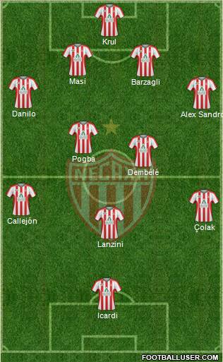 Club Deportivo Necaxa 4-2-3-1 football formation