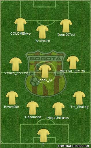 CD Bogotá FC 4-3-2-1 football formation