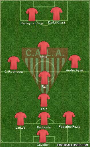 Los Andes 4-3-1-2 football formation