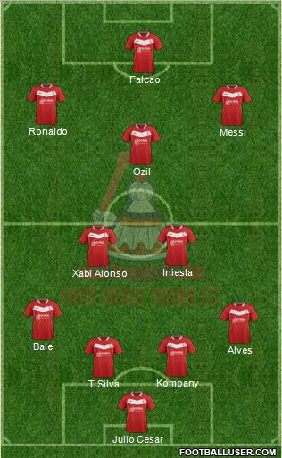 Free State Stars 4-2-4 football formation