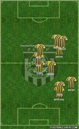 PAEE Keryneias 3-4-1-2 football formation